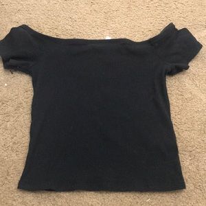 Black off the shoulder crop
